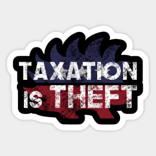 Libertarian Porcupine Taxation is theft - white Sticker